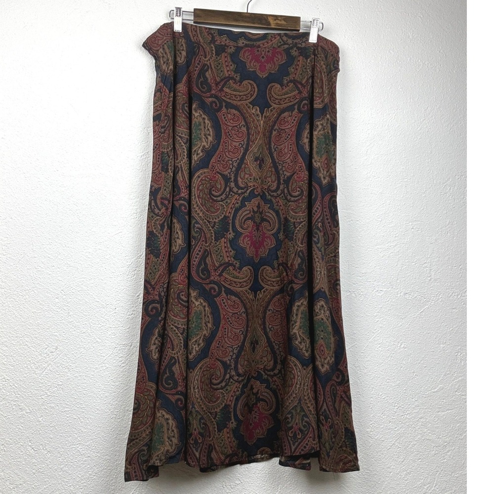 Kathryn Deene Multi-Color Skirt - 18/20 - Paisley A-Line Vintage Boho